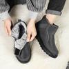 Men Plus Size Hook & Loop Snow Boots, Thick Fleece Lined Water Snow Resistant Outdoor Warm Cotton Shoes
