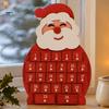 Mini Ornament Holder Wooden Santa Snowman Advent Calendar, 24-Day Countdown Box with Calendar Numbered Drawers, Christmas Tabletop Decor, Candy