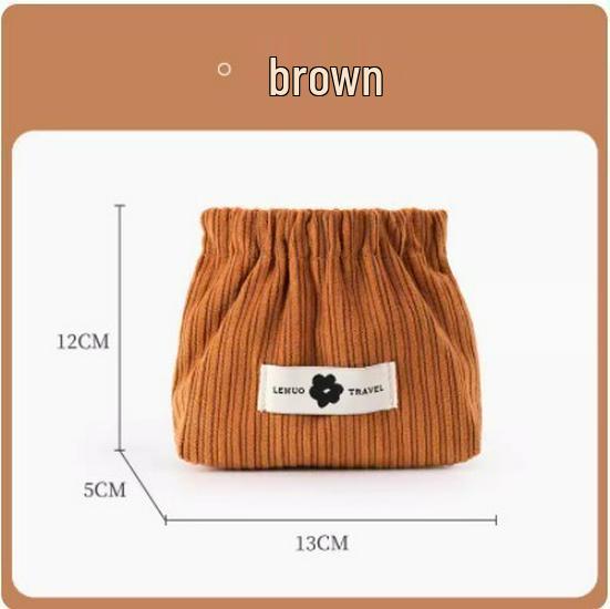 Cute Small Corduroy Snap Coin Purse - Automatic Closure Makeup & Change Bag