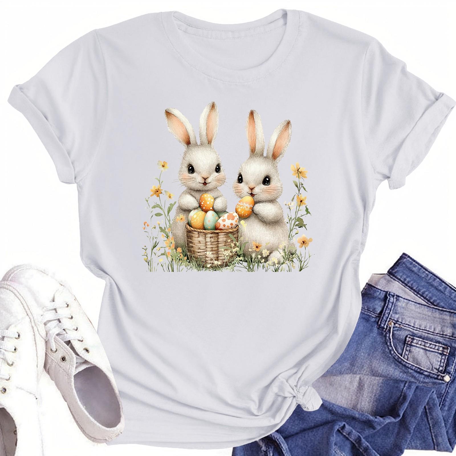 

Женская повседневная футболка с круглым вырезом и короткими рукавами с принтом XXL белый