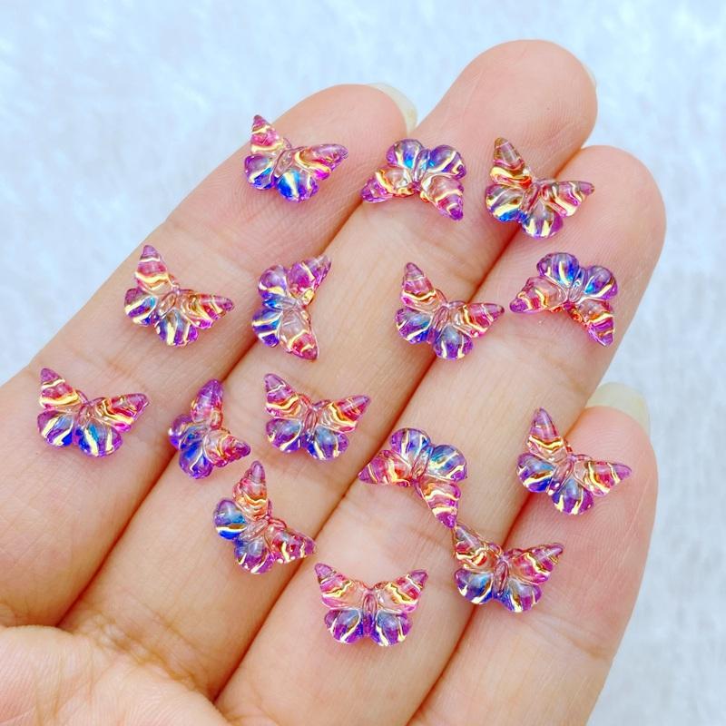 50Pcs New Cute 7*10mm Mini Little Butterfly Series Resin Flatback Ornament Jewelry Making Manicure Hairwear Accessorie