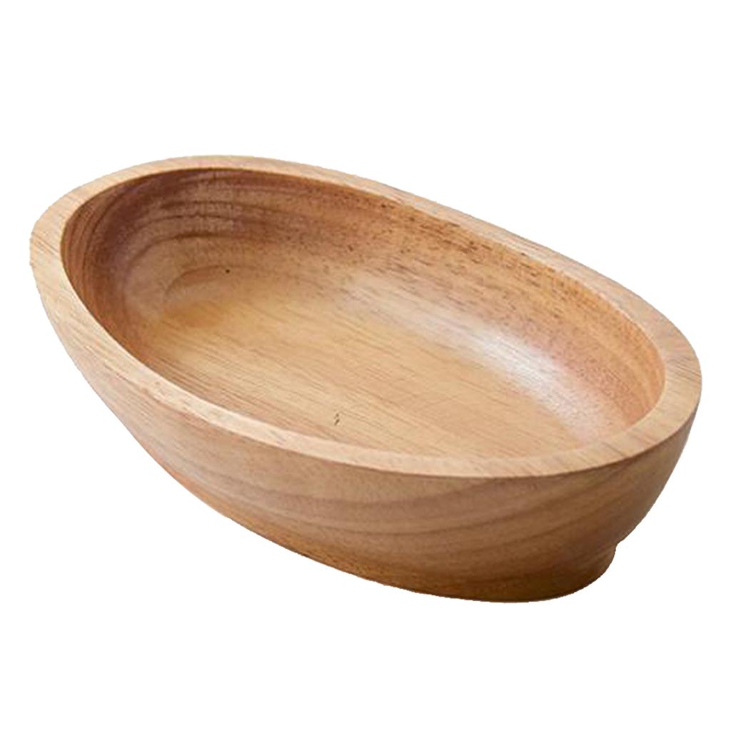 Holz-Salatschüssel - zum Präsentieren, Mischen und Servieren von Salaten, Früchten, L