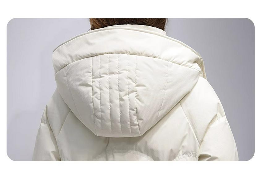 Women's Premium Composite Fabric White Duck Down Jacket with Bead Detailing, Thickened and Slim-Fit Design