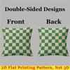 Classic Green Checkerboard Square Jacquard Pillow Cover for Sofa Office Waist Cushion Cover Home Decorative Pillowcase