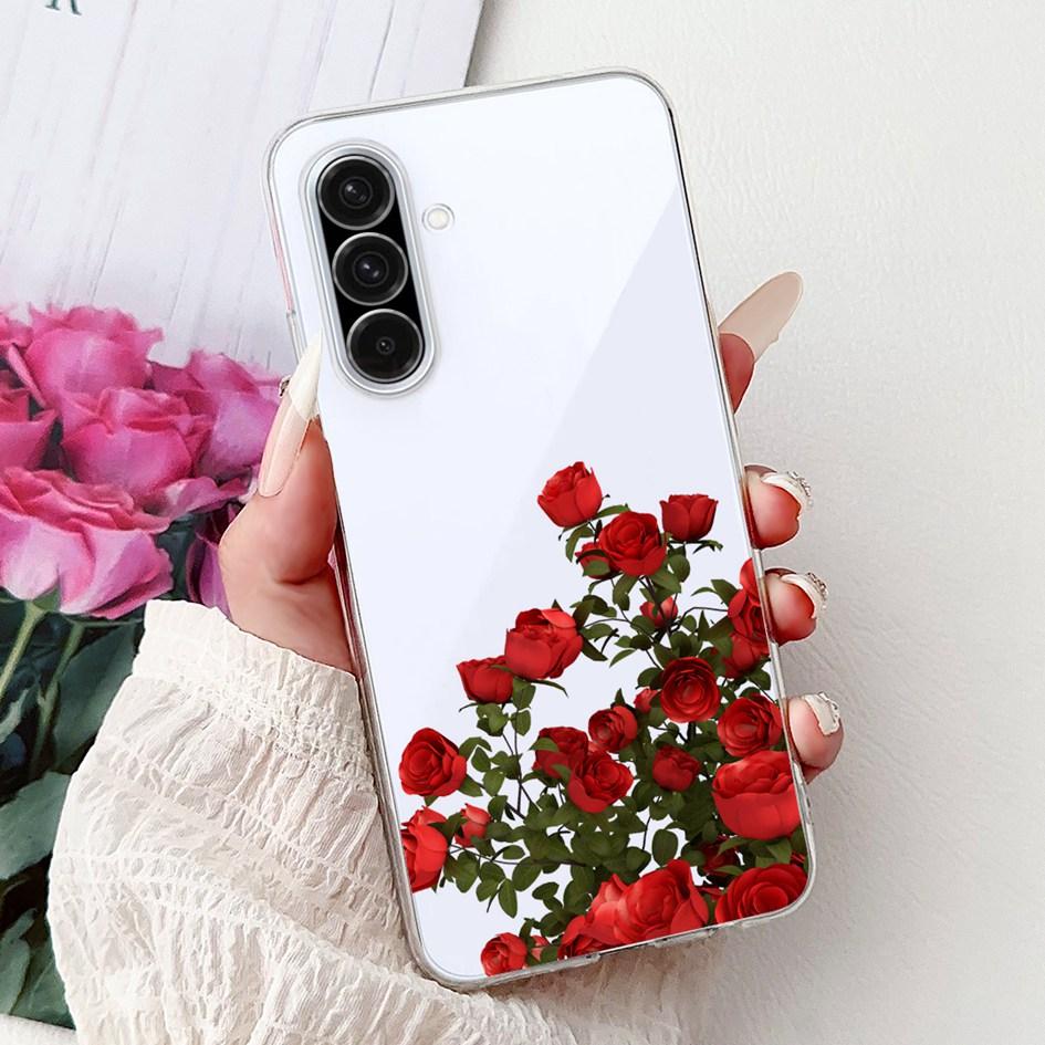 For Samsung Galaxy A26 A36 A56 5G Case 2024 New Stylish Flower Soft Clear Silicone Back Cover For Samsung A36 5G SM-A366B Bumper