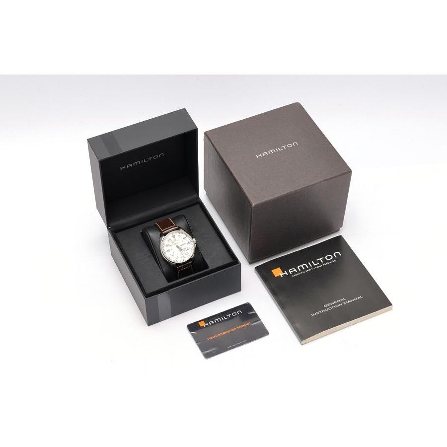 Used HAMILTON Khaki Aviation Pilot Day Date Quartz H64611555 / H646110 Silver Quartz [Used]