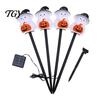 Decorative Solar Powered Lamps 4Pcs/Set Halloween Ghost Stake Light, 4-in-1 Pumpkin with LED Automatic Dusk to Dawn Lights Lights, Waterproof Lamp