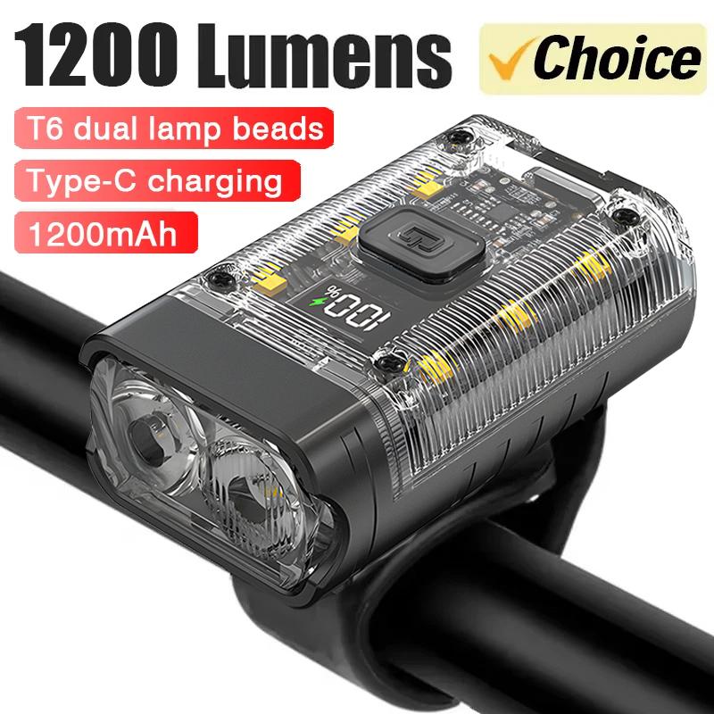 Bright Bicycle Light T6 LED Front USB Rechargeable MTB Mountain Bicycle Lamp 1000LM Bike Headlight Flashlight Cycling Scooter
