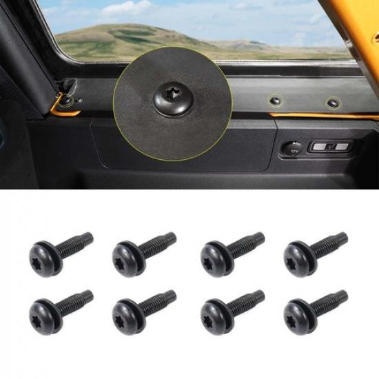 35K Stål Svart Bil Tak Fästskruvar Dekorlist För Ford Bronco + Tillbehör ×8