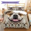 Pit Bull Pattern Bedding Quilt Set Quilt Cover Pillowcase Home Decoration Gift (1 * duvet cover + 2 * pillowcase, without core)