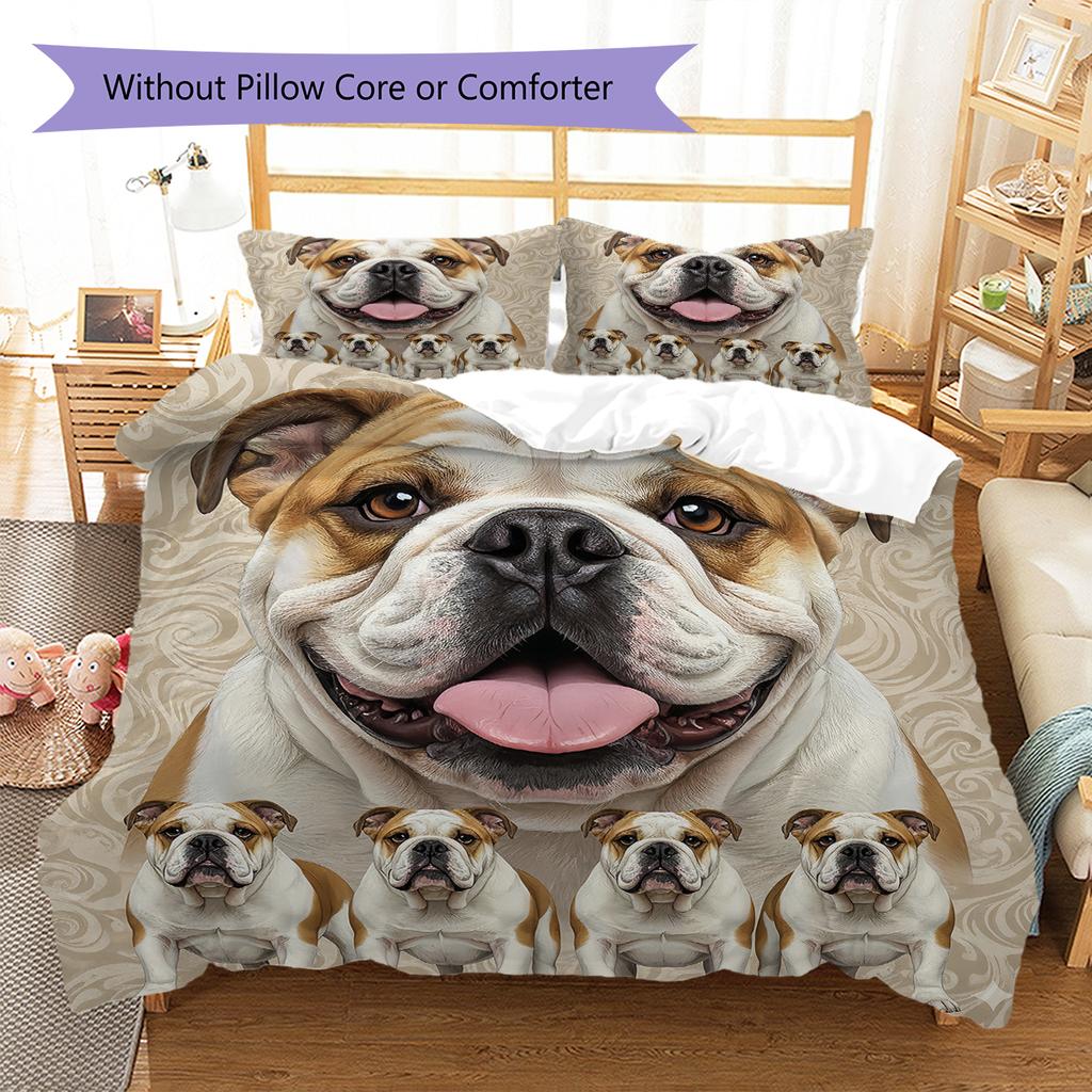 Pit Bull Pattern Bedding Quilt Set Quilt Cover Pillowcase Home Decoration Gift (1 * duvet cover + 2 * pillowcase, without core)