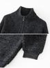 Women's Pure Wool Zipper Knit Cardigan - Long Sleeve, Soft, Warm, Solid Color for Autumn/Winter