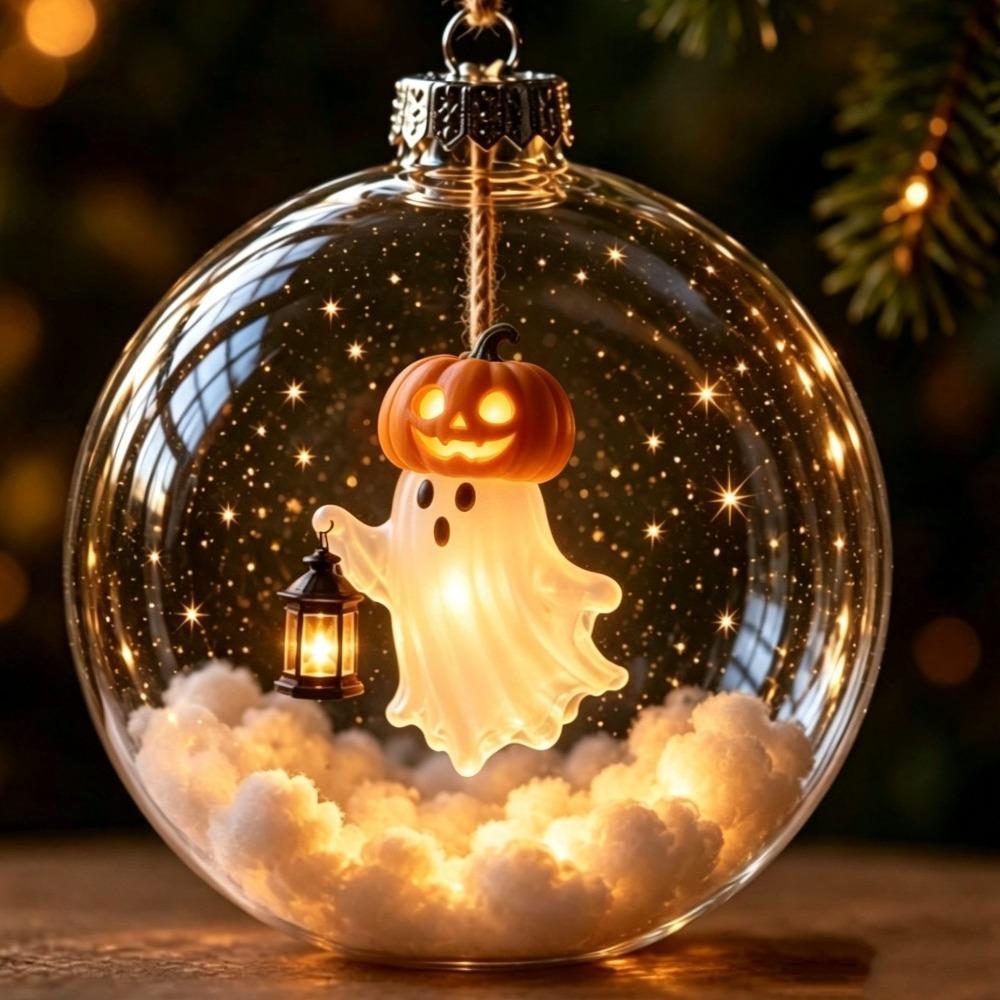 Acrylic Christmas Transparent Ball Pendant Shatterproof Ghost Pendant Ball Halloween Decor