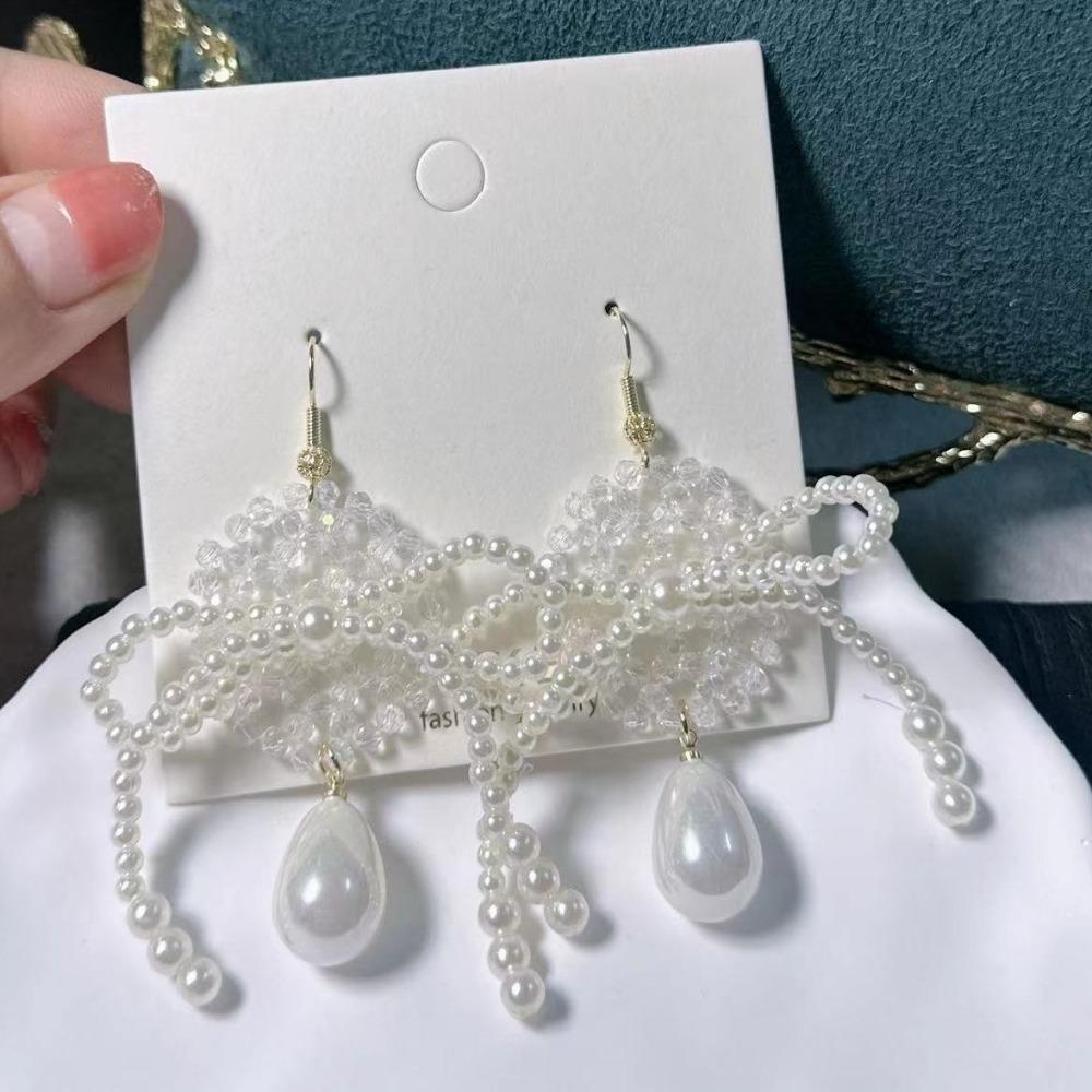 Boucles d'Oreilles Perles Artificielles Perles Boucles d'Oreilles Femme Accessoires Fait Main Clous d'Oreille Perle Exagérés Boucles d'Oreilles Pendantes Perle Vacances