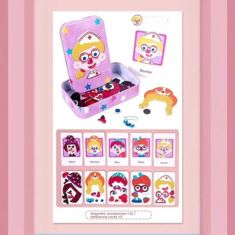 Magnetic Dress Up Puzzle Toy BPA Free Safe Expression Changing Game for Kids 3+ Kindergarten Activity Reward Gift
