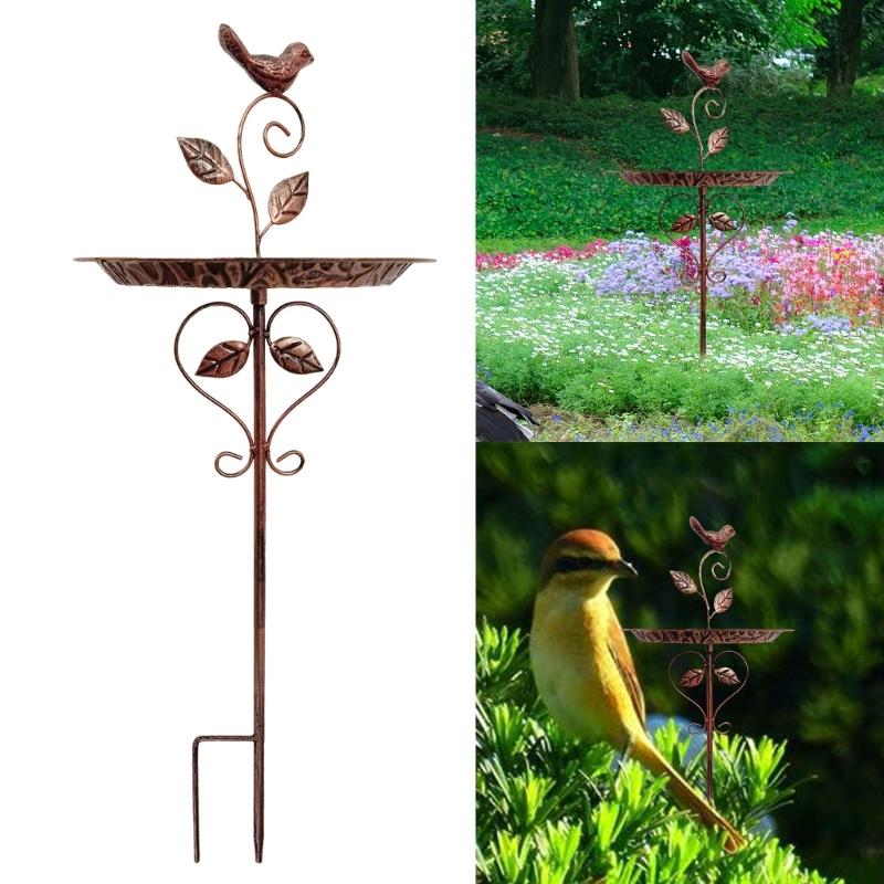 Vintage Iron Bird Feeders Rusts Resistant Durability Feeders with Drainage Holes For Outdoor Garden Decoration