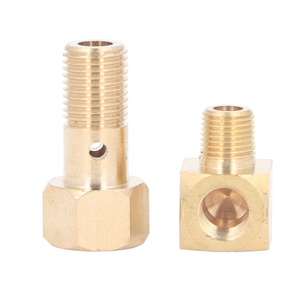 Fuel Pressure Gauge Banjo Bolt M12 X 1.25in 1 8‑27 NPT Female To Male 90 Degree Elbow Fitting Adapter for Civic CRX