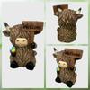 Cute Highland Yak Sign Figurine Adorable Animal Sculpture Ornament Crafts Cow Statue  Desktop