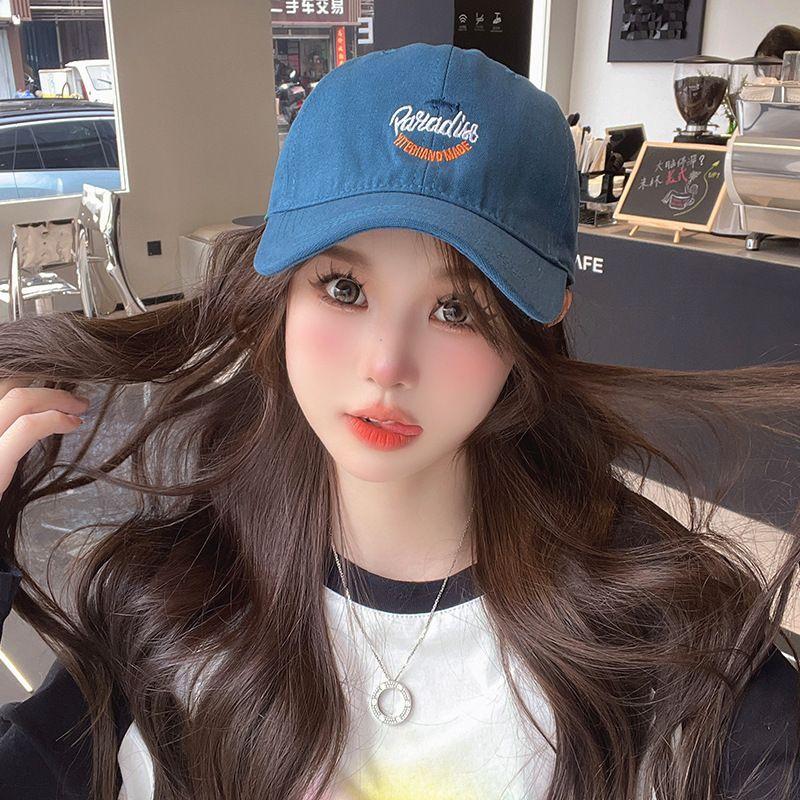 

American Style Small Baseball Cap for Women Spring and Summer Ins Trendy Sun-Proof Breathable All-Matching Peaked Cap Men C2012 Embroider shark baseball cap Blue M(56-58cm)
