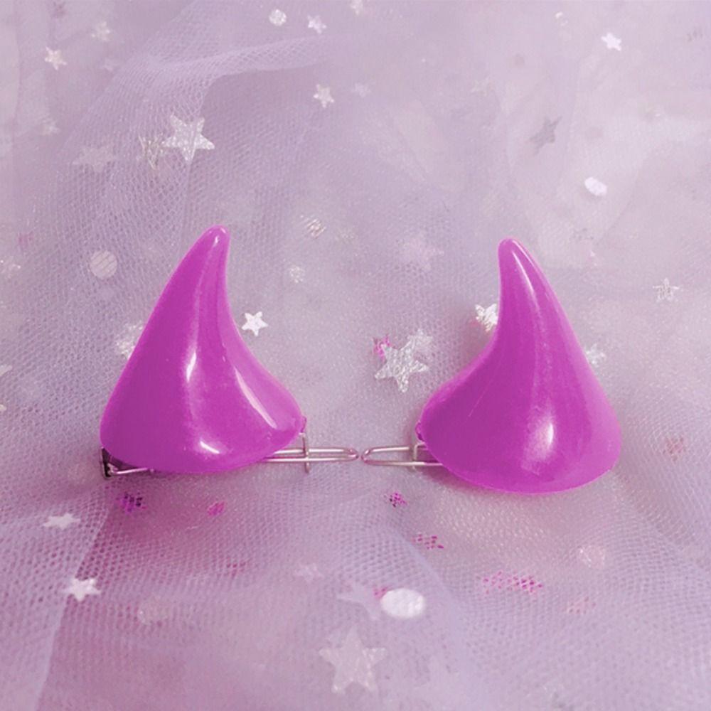 Color Lady 1 Pair Stereo Barrette Double Fancy Hair Accessory Women Hair Clip Devil Horn Ear Clip Hairpin Halloween Cosplay