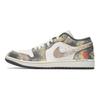 Jordan Air Jordan 1 Abrasion Resistant Abrasion Resistant Low top Basketball Shoes Women's Gray Gold 553560-044(Teamfour-)