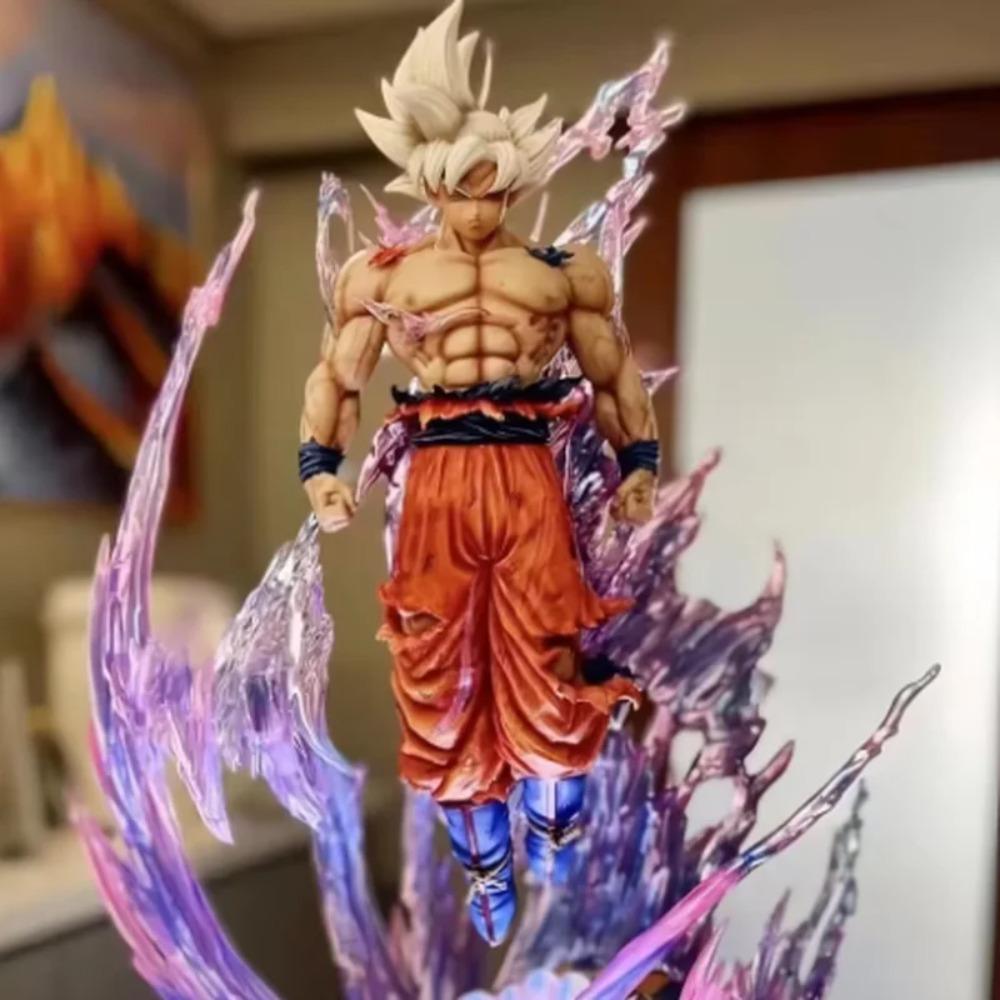 25 Cm Anime Dragon Ball Figure With Light, Ultra Instinct, Saiyan Son Goku, Pvc Sculpture, Decorative Doll, Collectible Model