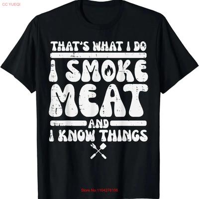 Ich grille Fleisch und kenne mich aus BBQ Barbecue Grillen T-Shirt vintage gewaschen atmungsaktiv Unisex lässig Streetwear Designer Kleidung