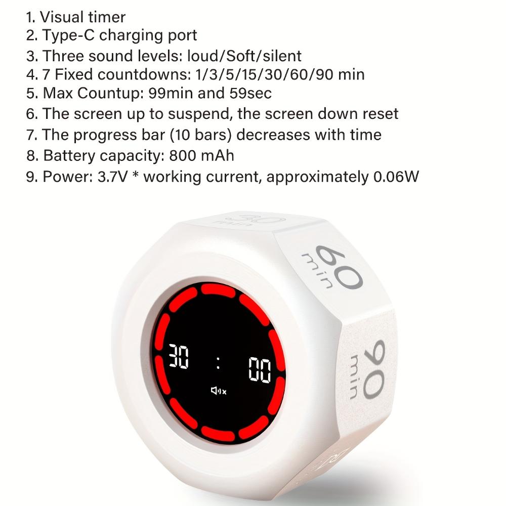 Visueller Schwerkraftsensor-Timer, Selbstdisziplin-Tracker, für Schülerhausaufgaben, Besprechungen, Fitness, Backen, Kochen, Wettkampf-Zeitmessung