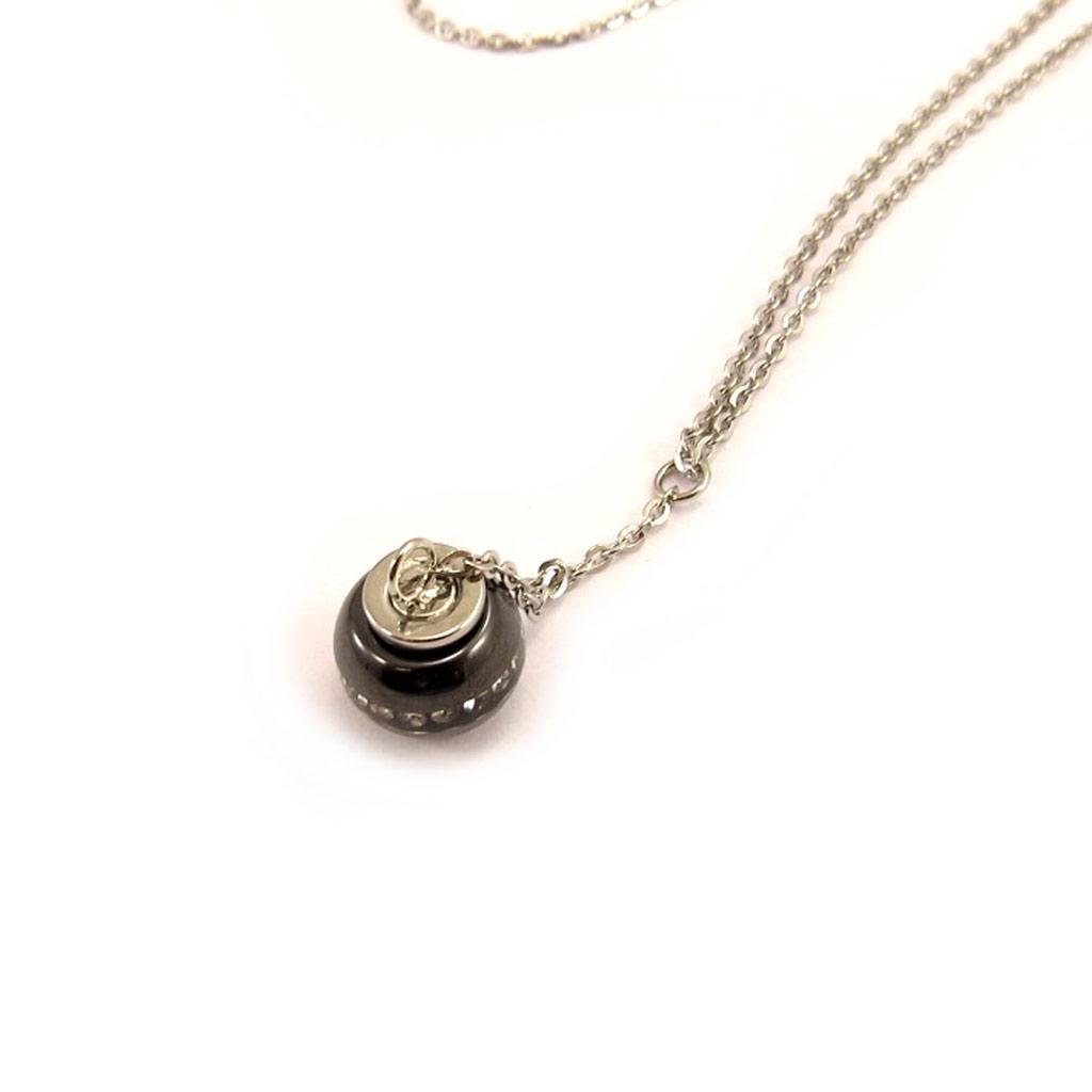 Altesse [L4564] - Collier acier 'Sissi' noir argenté