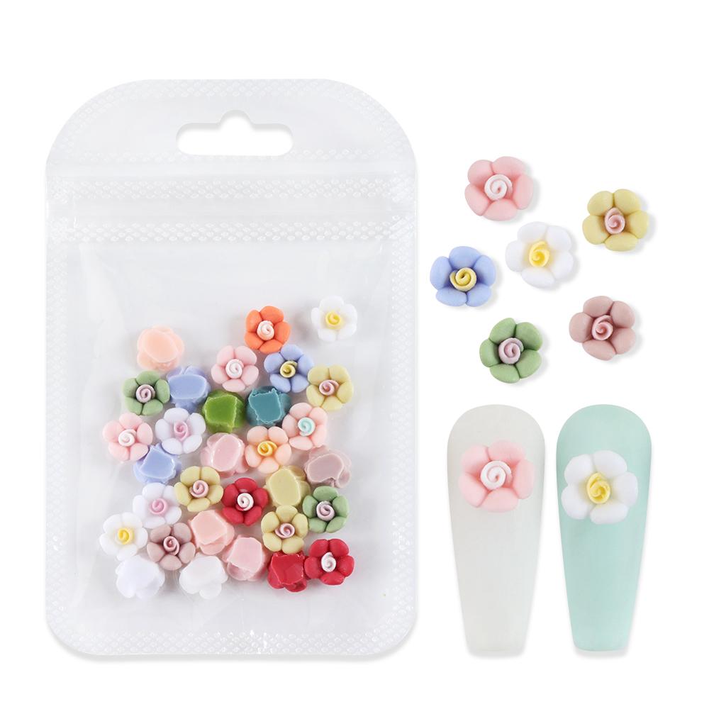 

30 шт. разноцветных сочных цветов для ногтей, украшения из кавайной цветочной смолы, корейские детали для нейл-арта, принадлежности для самостоятельного изготовления
