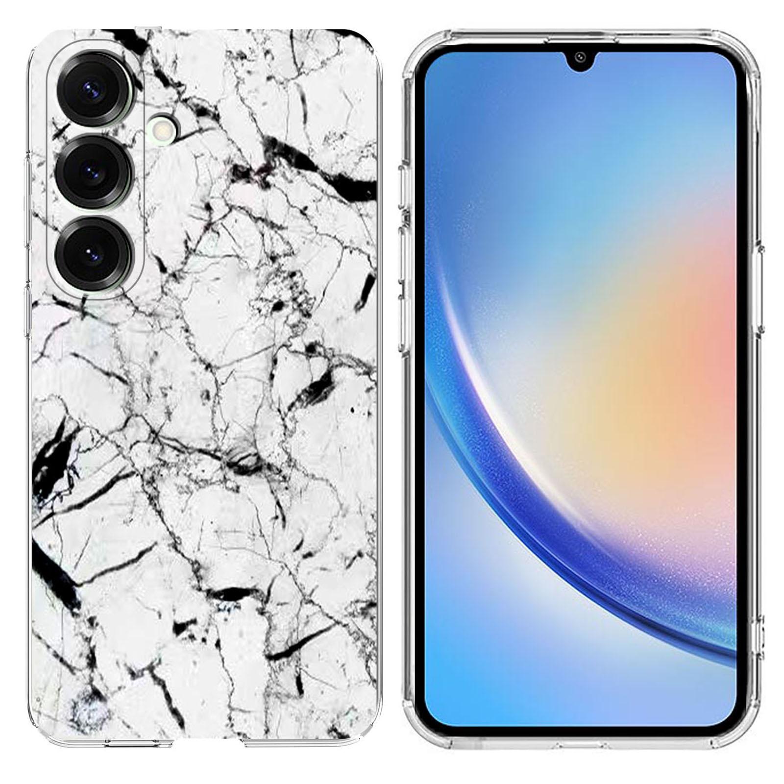 

For Samsung Galaxy A05s 4G Case Marble Pattern Printing Soft TPU Phone Cover White