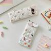 Kawaii Quilted Glasses Bag Cute Cartoon Eyeglasses Pouch Soft Cotton Sunglasses Case With Heart Button Lace For Women Girls