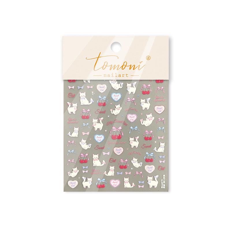Tomoni Cute Little Bear Nail Art Stickers - Thin, Tough, Japanese Stationery for Kids