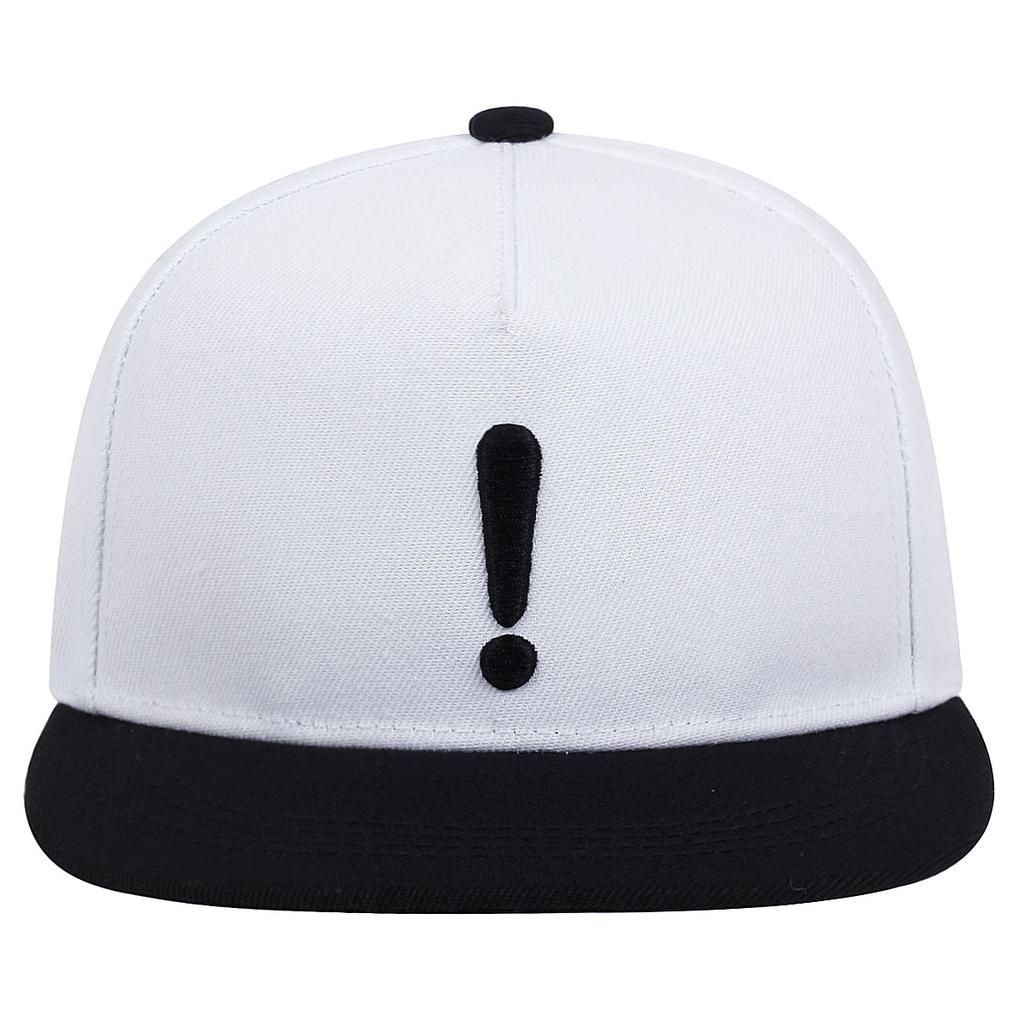 Exclamation Mark Embroidery Flat Brim Snapback Cap Adjustable Hip Hop Baseball Hat