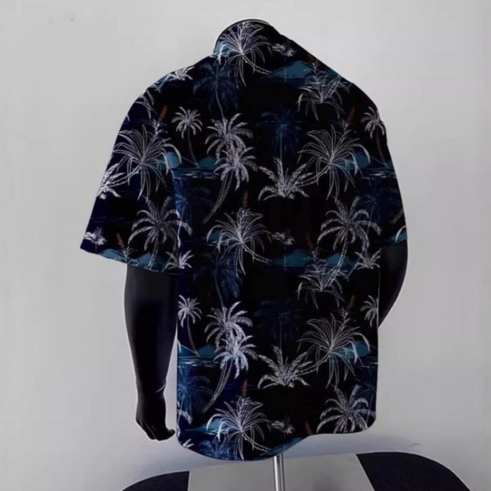 Herren Sommer Hawaii Hafen Stil Kurzarmhemd Mode Lässig 3D Druck Locker Strandurlaub Herren Kurzarmhemd