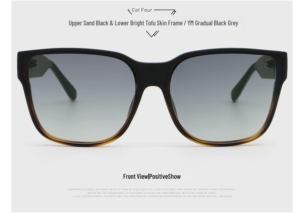 Korean Style Square Frame Sunglasses: Wood Grain Design, UV Protection for Women, Model 8892