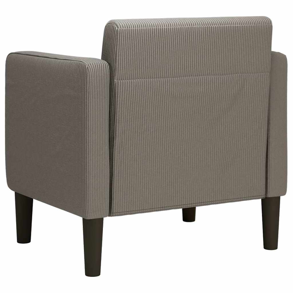 Armchair with Armrests Light Grey 54 Cm Cord Fabric