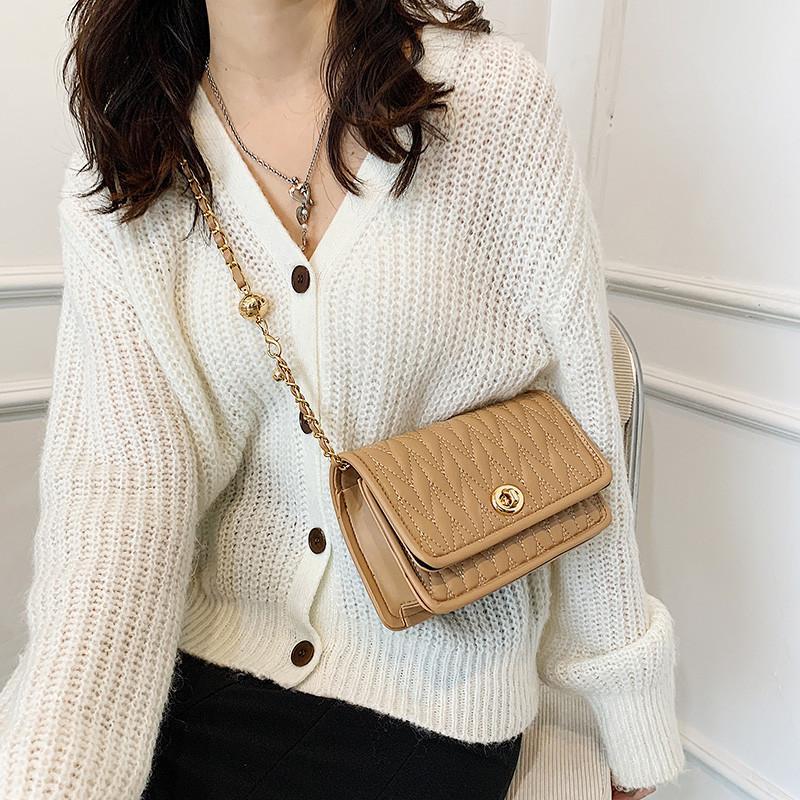 Chain Fashion Small Bag Women's New Simple Texture Small Square Bag Internet Celebrity Foreign Style Shoulder Messenger Bag