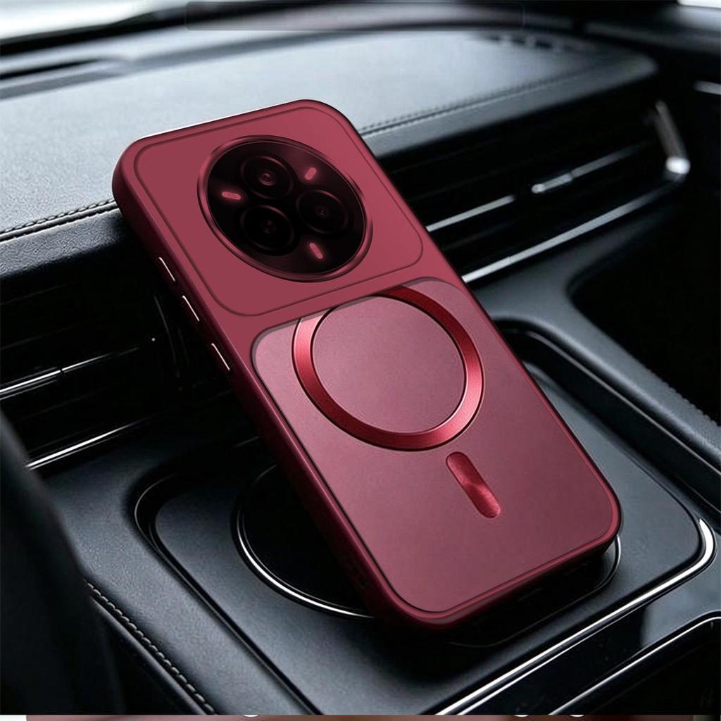 CD Texture Magnetic Ring Casing for realme 14 Pro 5G Pro+ Metallic Finish Shockproof Case Cover