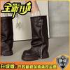Pant Pants Boots Knight Boots Fashion Autumn New Versatile Folded Belt Buckle Thick-soled Heightening Boots Women