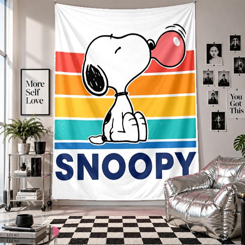 Wall TapestrySnoopy Peanuts Art Hanging Cloth Decorative Background Cover for Room Decoration