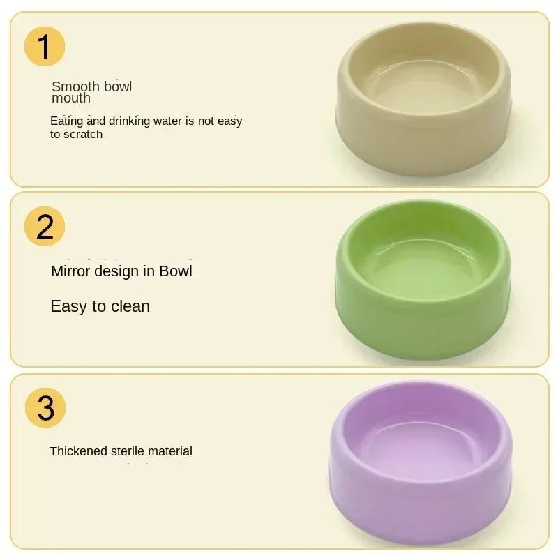 New Nordic Solid Color Style Pet Plastic Bowl Simple Round Mouth Dog Bowl Small Fresh Dog Food Set Cat Pet Bowl Dog Accessories