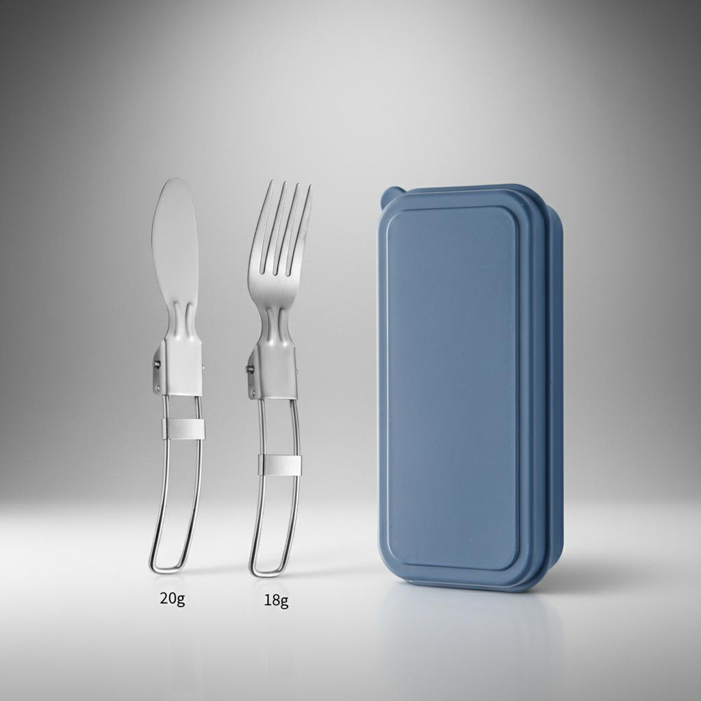 Stainless Steel Portable Cutlery Set 304 Material Foldable Design For Picnic Camping