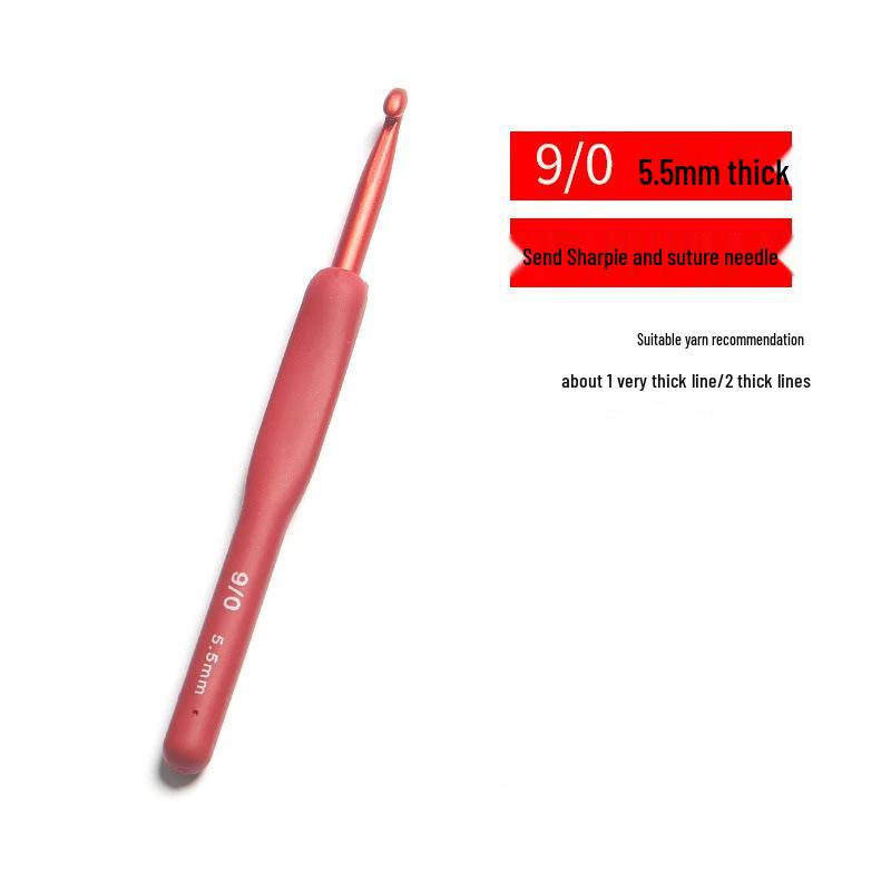 

Красный набор крючков для вязания с мягкой ручкой для рукоделия