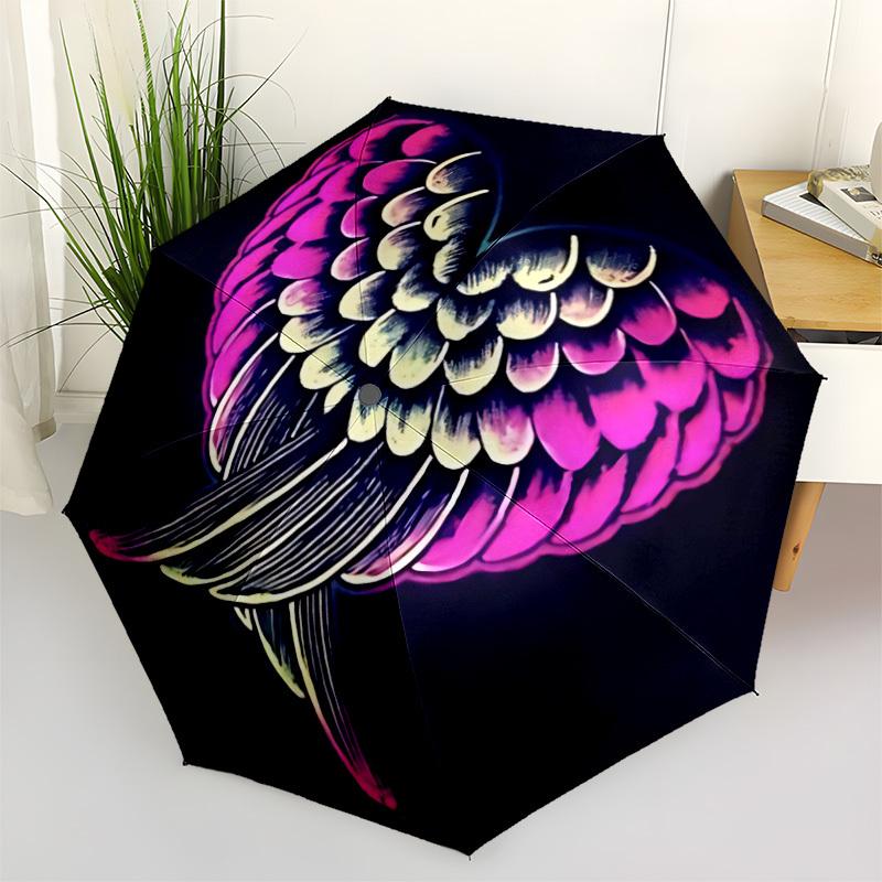 1pc Wings Heart Automatic Open/Close Umbrella Compact Folding Umbrella, All-Season Portable Umbrella for Women/Men F1124336