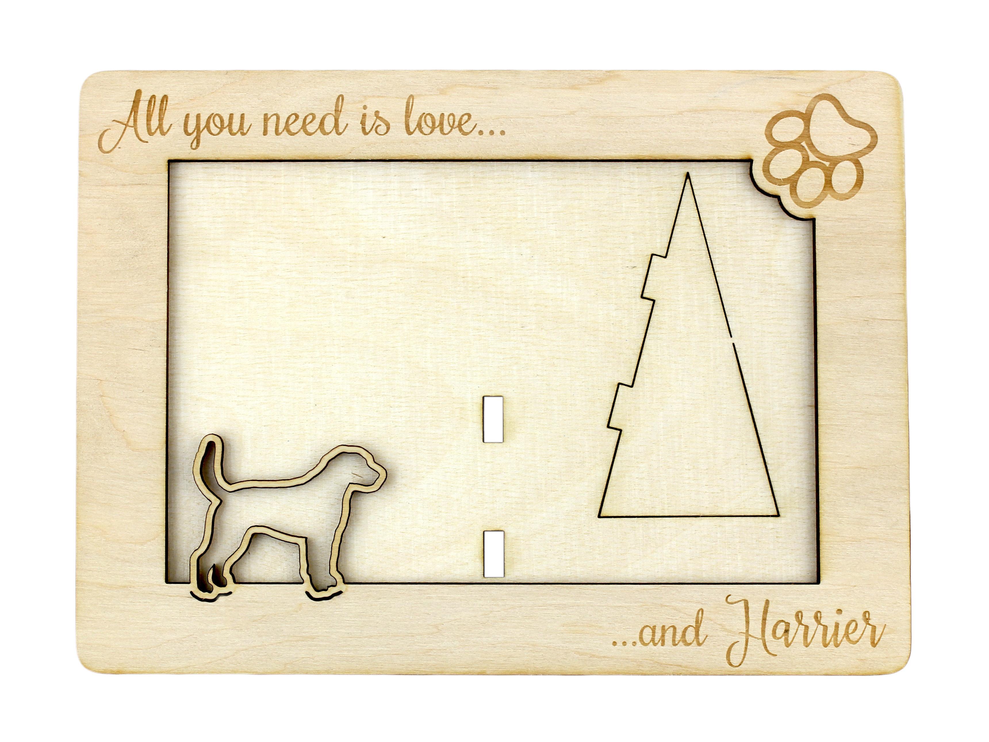 

Harrier - Photo frame, engraved wooden frame, a lovely gadget for the dog lover by Art-Dog