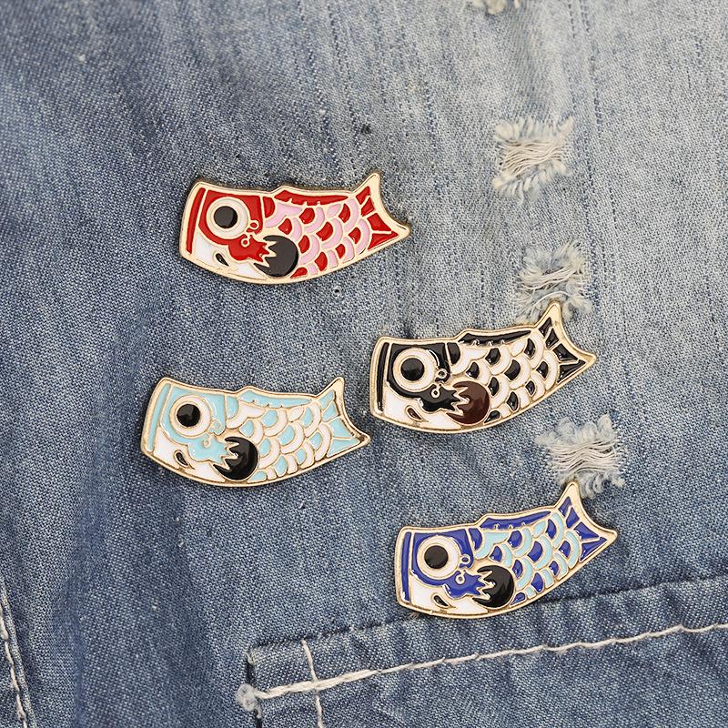 Fashion Jewelry Cartoon Animal Brooch Creative Cute Color Carp Brocade Brooch Gift Brooch Carp fancy carp brooch