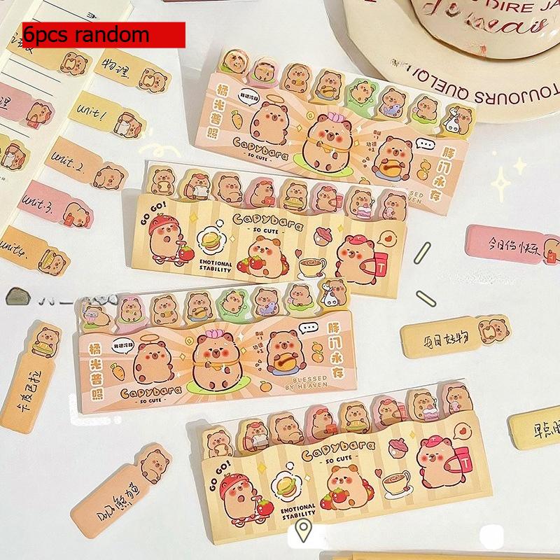 Kapibara Notes Cute Rows and N Times Gift Sticky Cartoon Capybara Index Message Memo Pad Kawai Stationery Office School Supplies