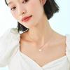 S925 Sterling Silver Ginkgo Leaf Necklace for Women: Three Lives Apricot Light, Luxurious, and Versatile High-End Clavicle Chain.