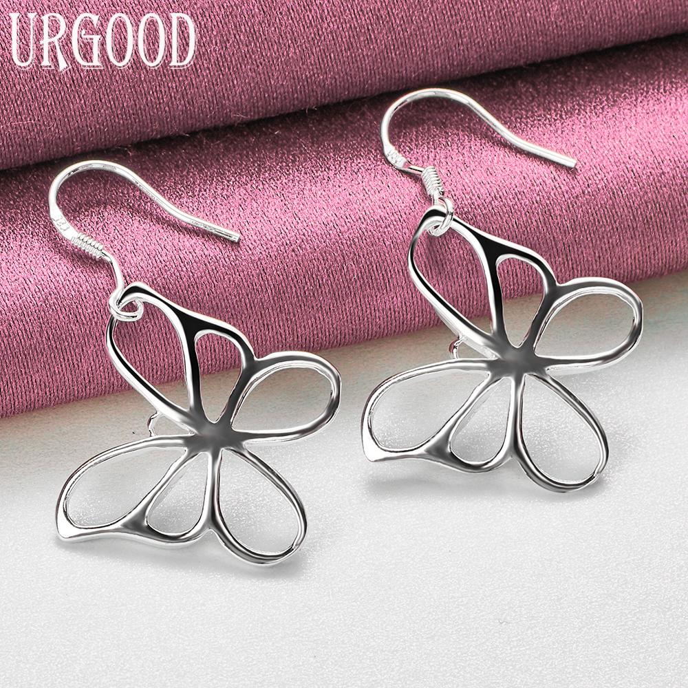 925 Sterling Silver Butterfly Pierced Earrings Wedding Jewelry